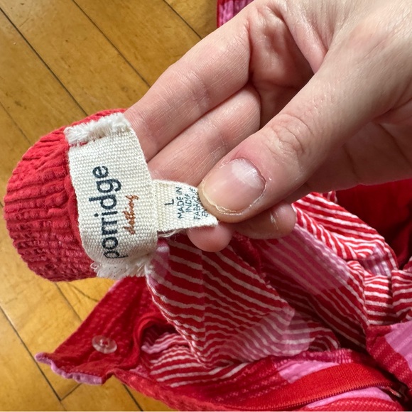 Anthropologie Porridge Red and Pink Checkered Pleated Pants - Picture 4 of 4